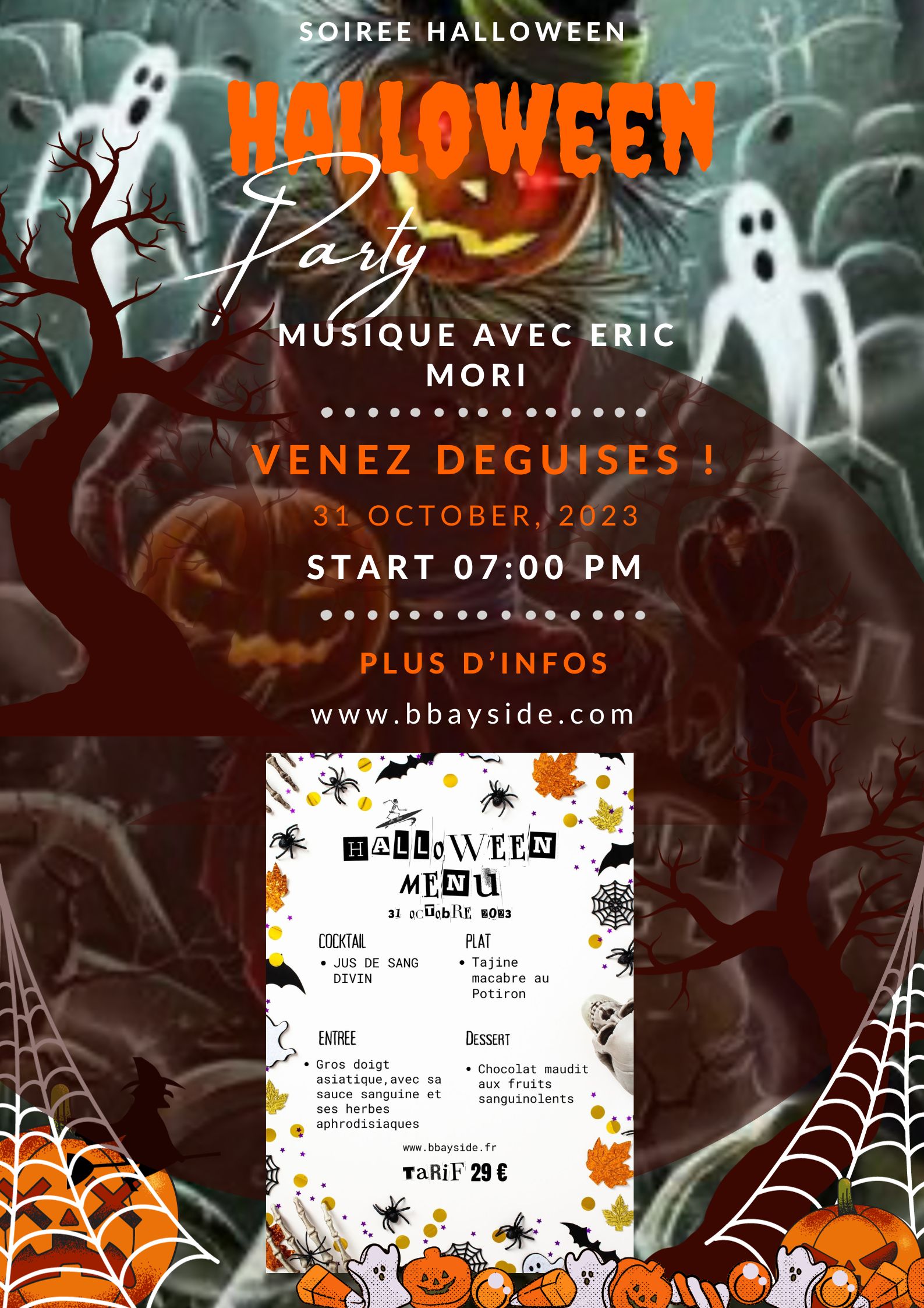 Halloween Party: mardi 31 Octobre 2023